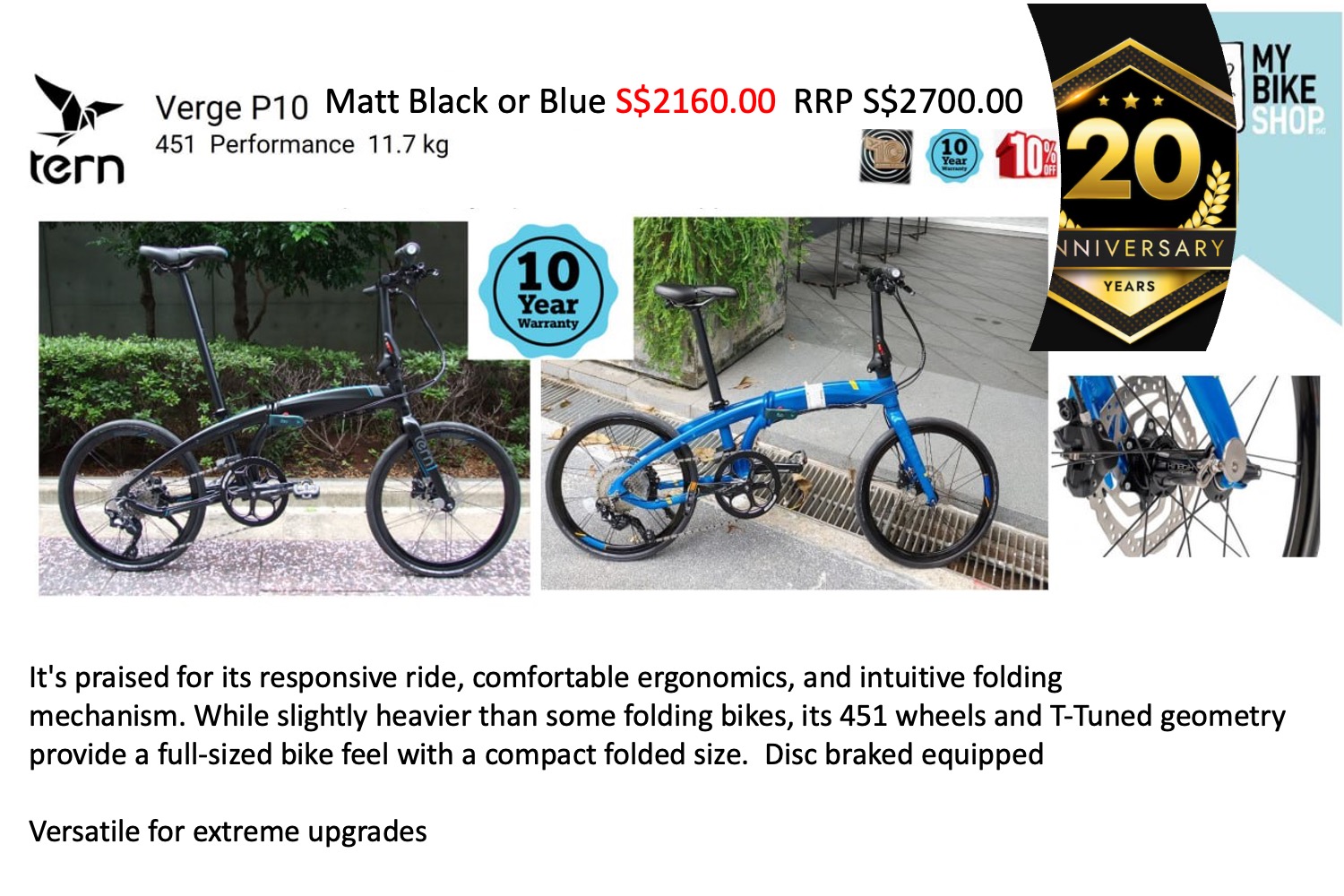 TERN Foldable bike Verge P10 (EXPORT) - Image 2