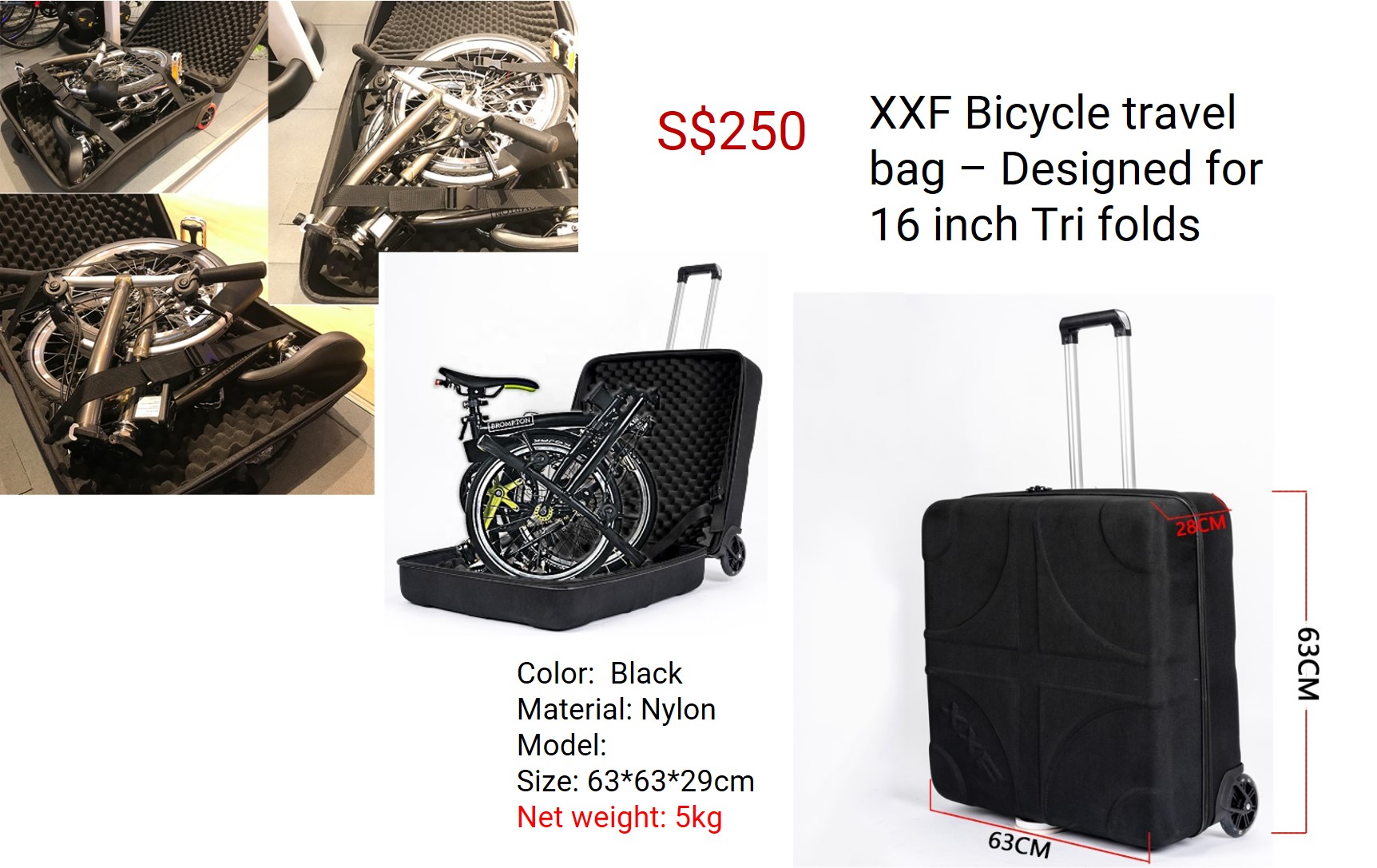 Xxf bike travel store bag